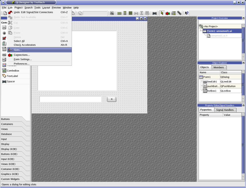 Python slots method