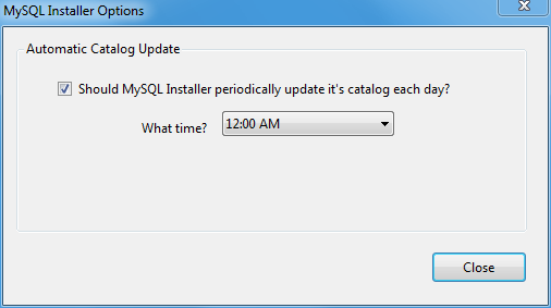 MySQL Installer - Configure the Catalog Scheduler